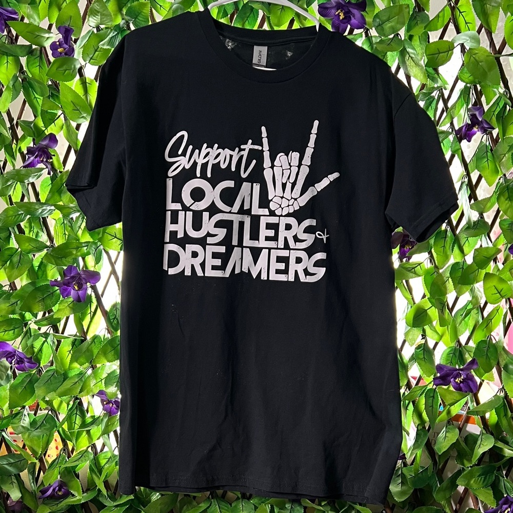 Gildan Black Tee with White Graphic ( Halloween)